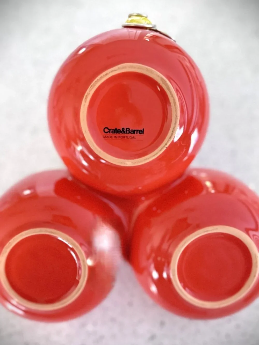 RARE Crate & Barrel Made in Portugal Ceramic 3-Part Appetizer Condiment Server